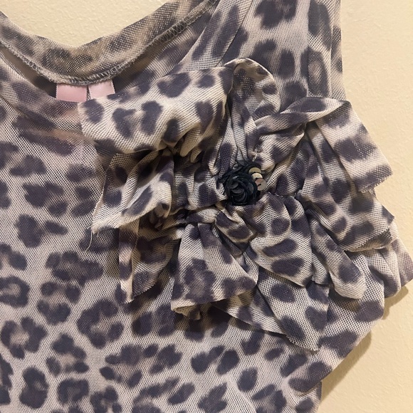 Y2K Sweet Pea Brown Leopard Tank Top with Floral Detail - Picture 4 of 4